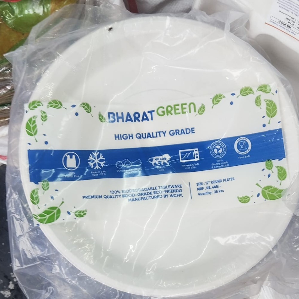 Biodegradable Sugarcane Plain Plate 7 Inch - Image 2