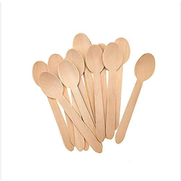 Disposable Wooden Spoons – 14 cm/16 cm, Beige (100 pcs) - Image 3