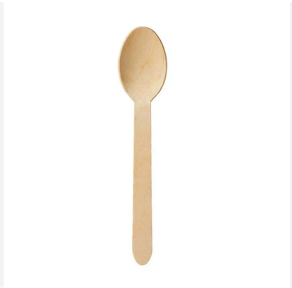 Disposable Wooden Spoons – 14 cm/16 cm, Beige (100 pcs) - Image 2